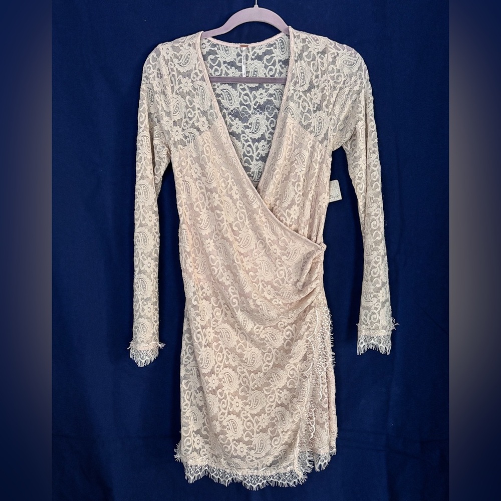 Free People Lace Wrap Dress Small NWT